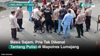 Bawa Sajam, Pria Tak Dikenal Tantang Polisi di Mapolres Lumajang