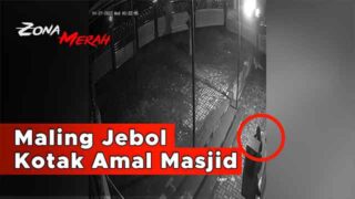Maling Jebol Kotak Amal Masjid di Purwosari Terekam CCTV