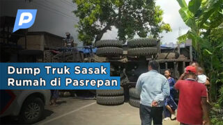 Dump Truck Hantam 5 Rumah dan Sejumlah Kendaraan