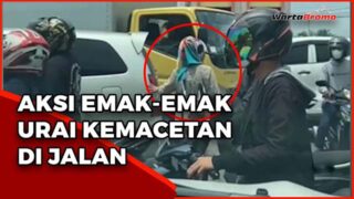 Aksi Emak-emak Urai Kemacetan di Jalan, Warganet : Keren!