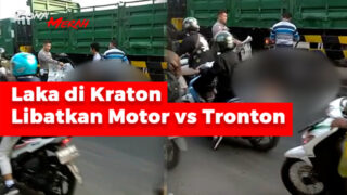 Terlindas Tronton, Pengendara Motor di Kraton Tak Tertolong