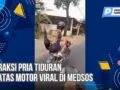 Lagi! Atraksi Pria Tiduran di Atas Motor Viral di Medsos