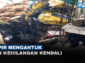 Diduga Mengantuk, Truk Kayu Hantam Dump Truk